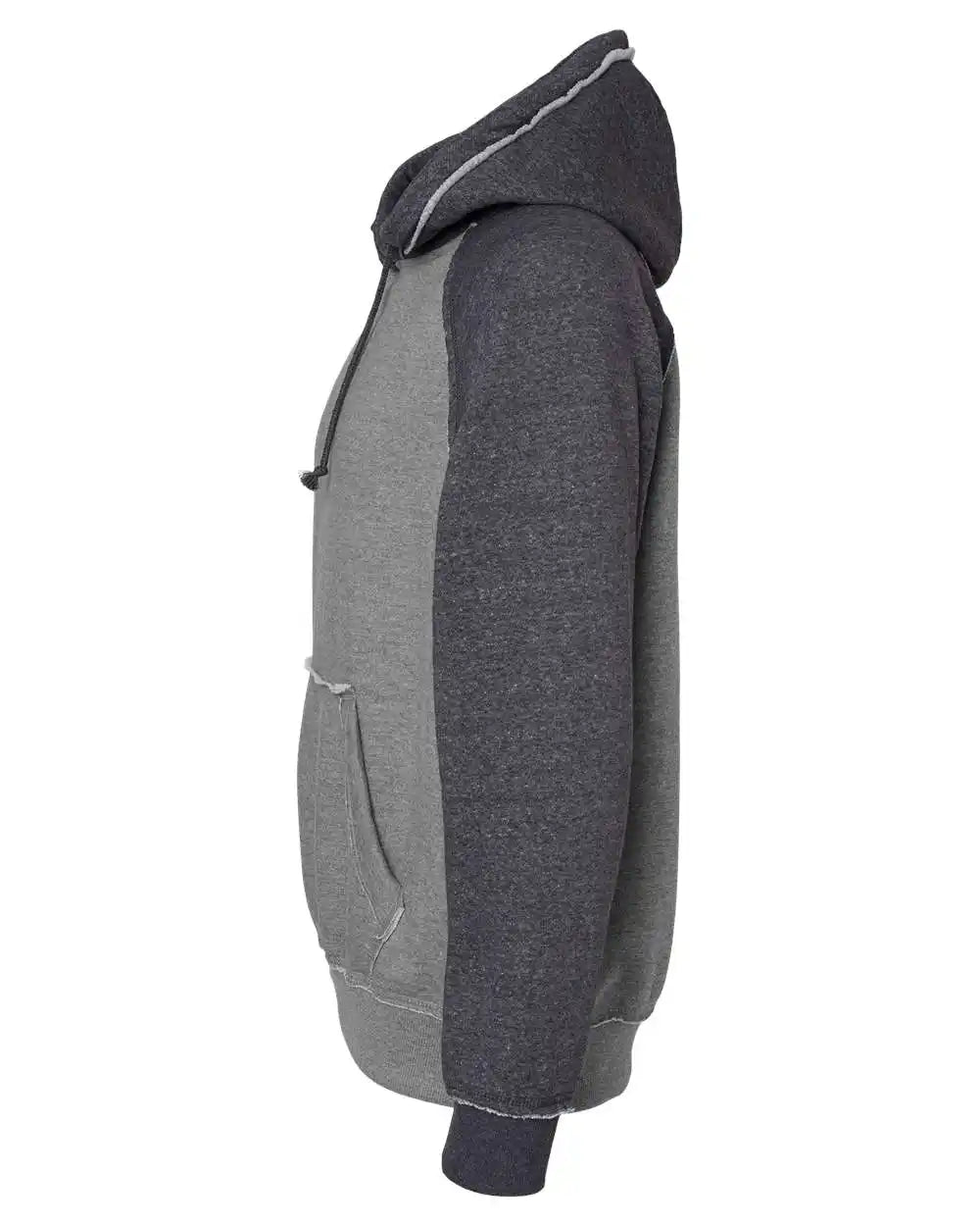 J. America 8885 Vintage Heather Hooded Sweatshirt - Smoke Charcoal