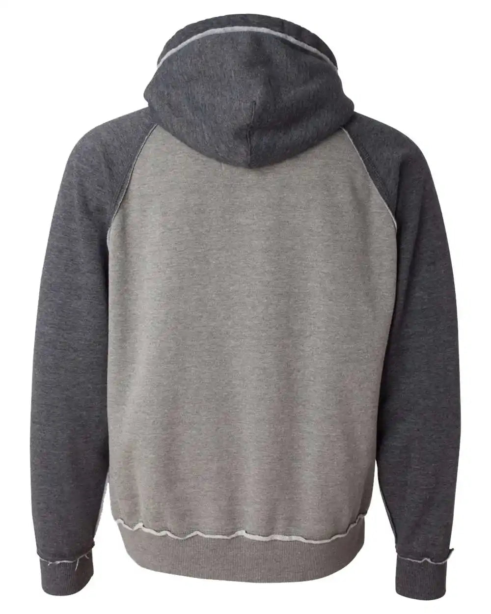 J. America 8885 Vintage Heather Hooded Sweatshirt - Smoke Charcoal