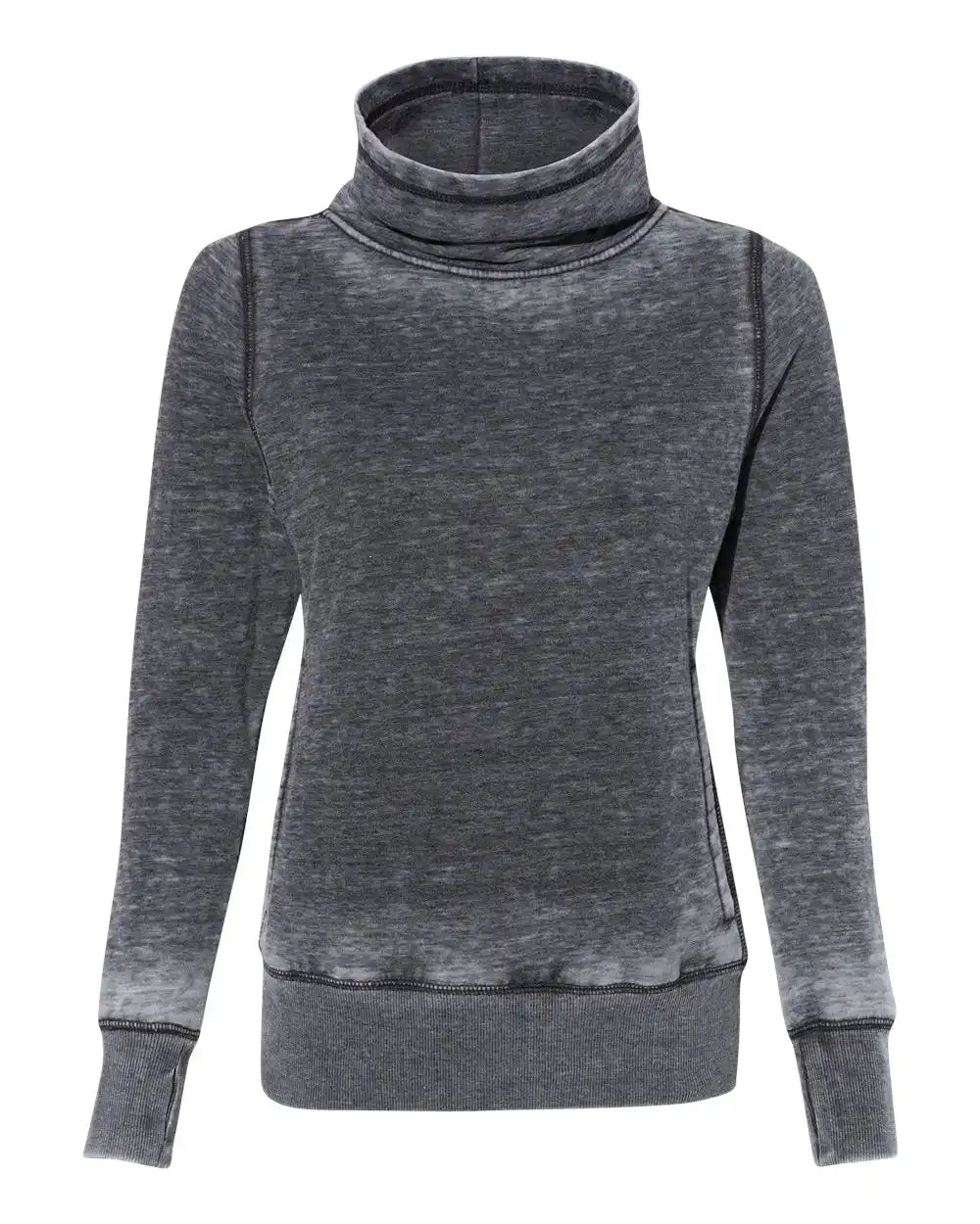 J. America 8930j Women’s Zen Fleece Cowl Neck Sweatshirt - 8930 - Dark Smoke - s