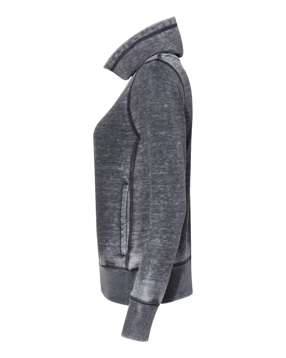 J. America 8930j Women’s Zen Fleece Cowl Neck Sweatshirt - 8930 - Dark Smoke