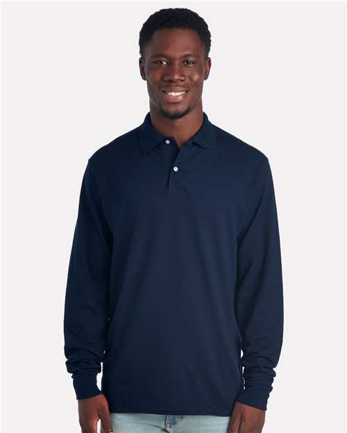 J. Navy Dri-Power® Long Sleeve Polo - 437LR