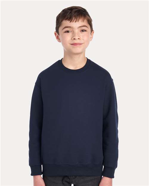 J. Navy NuBlend® Youth Crewneck Sweatshirt - 562BR