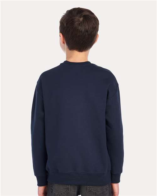J. Navy NuBlend® Youth Crewneck Sweatshirt - 562BR