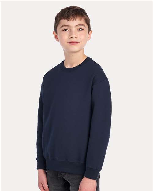 J. Navy NuBlend® Youth Crewneck Sweatshirt - 562BR