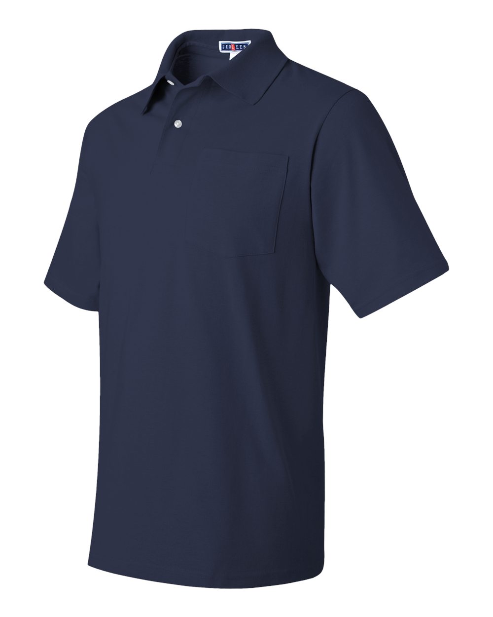 J. Navy SpotShield® 50/50 Polo with Pocket - 436MPR
