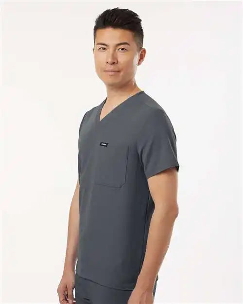 Jaanuu M10001 Holmes Everyday 1-pocket Scrub V-neck Top - Carbon Grey