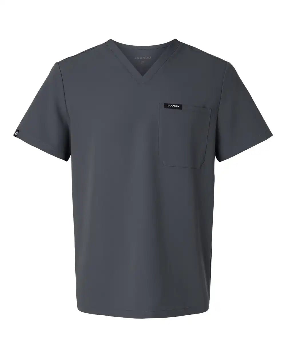 Jaanuu M10001 Holmes Everyday 1-pocket Scrub V-neck Top - Carbon Grey - Xs