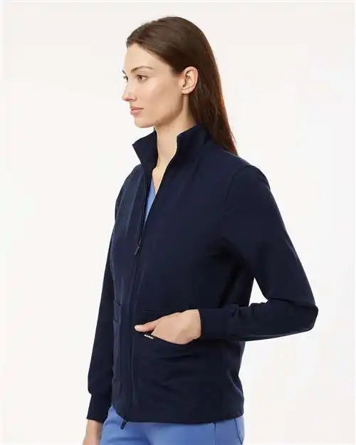 Jaanuu W60001 Women’s Ceri Essential Full-zip 6-pocket Scrub Jacket - Midnight Navy