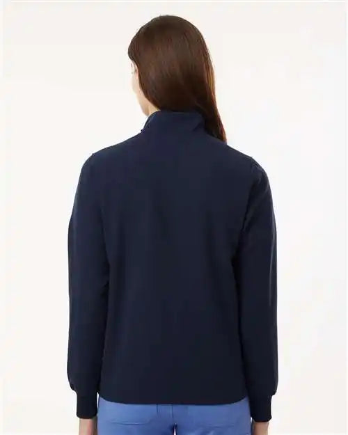 Jaanuu W60001 Women’s Ceri Essential Full-zip 6-pocket Scrub Jacket - Midnight Navy