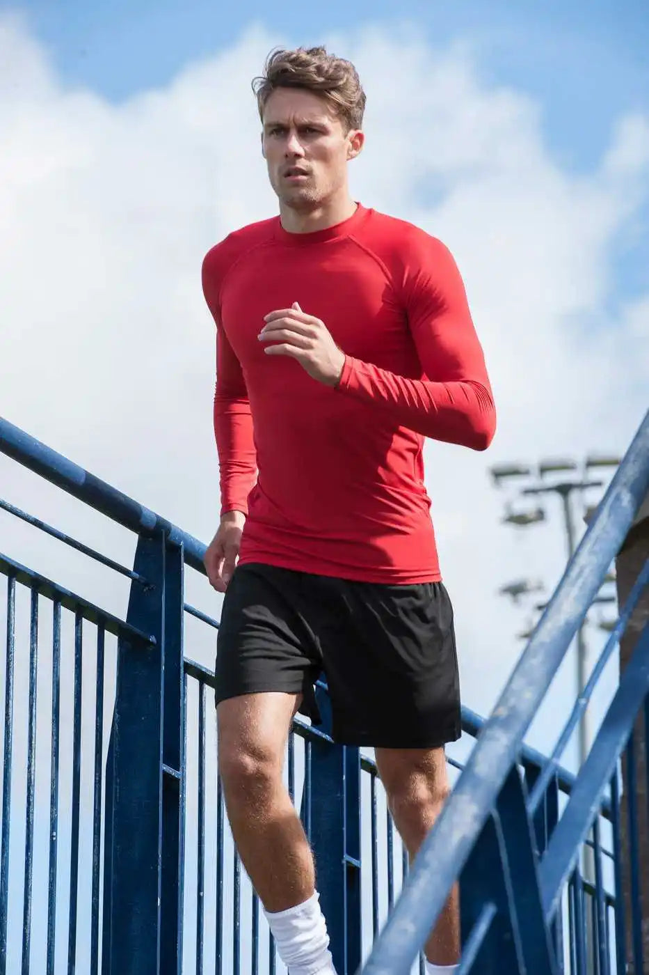 Just Cool Jca002 Long Sleeve Tee - Fire Red