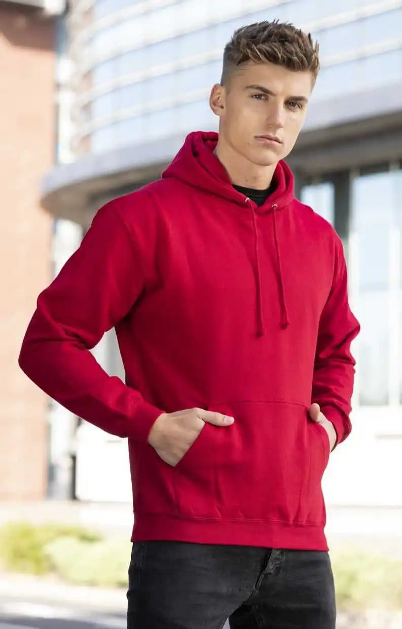 Just Hoods Jha001 College Hoodie - Red Hot Chilli