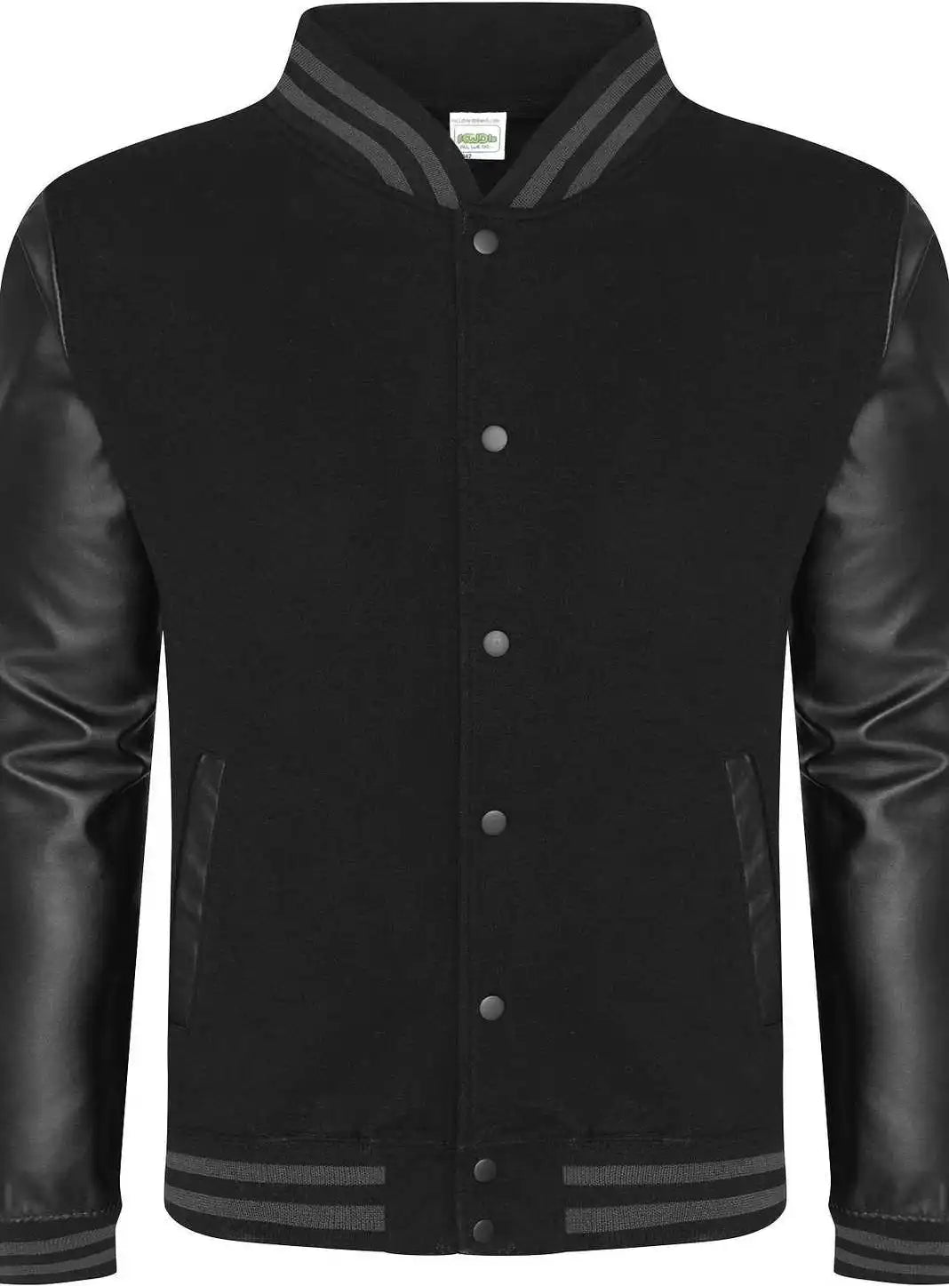 Just Hoods Jha042 Urban Letterman Jacket - Black