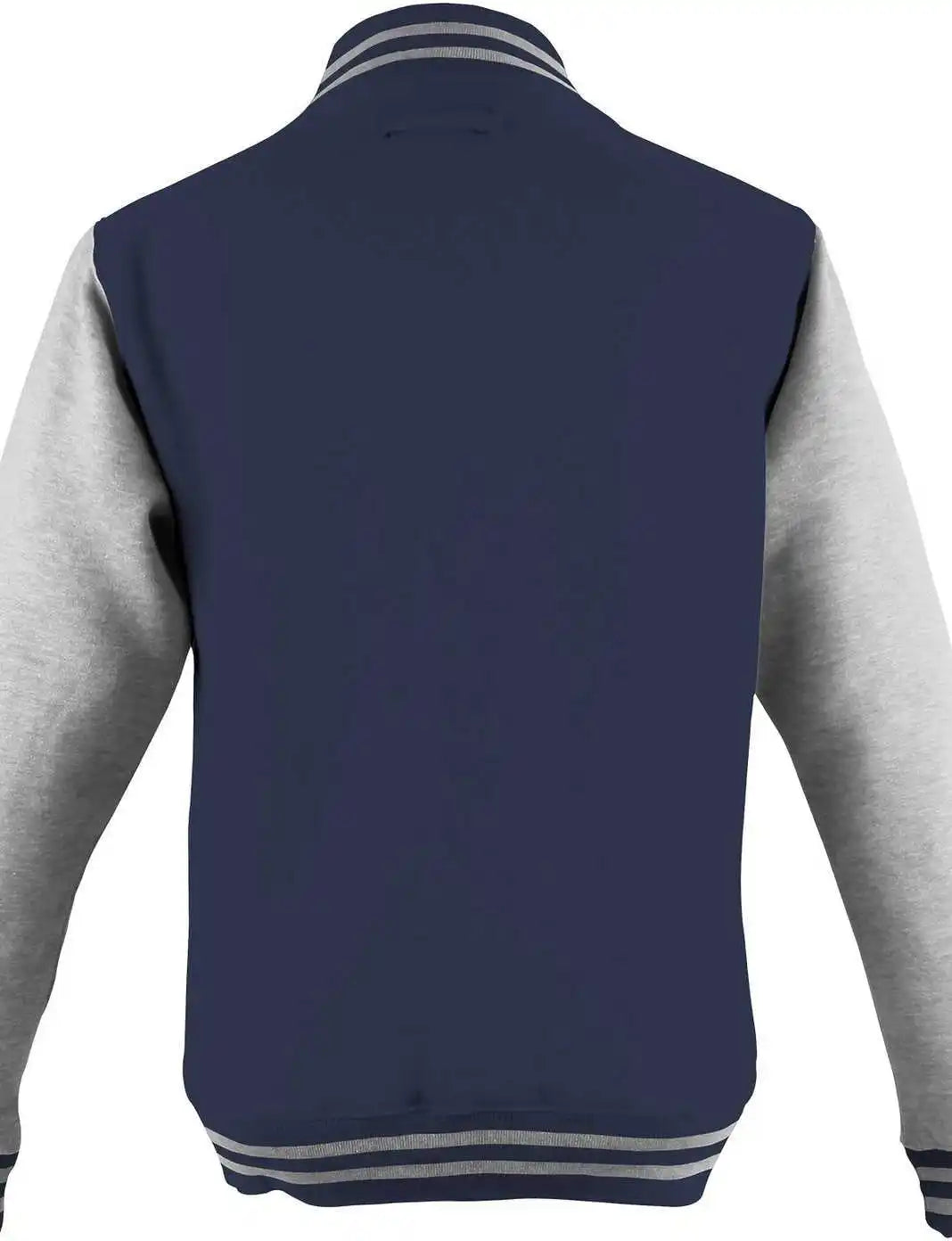 Just Hoods Jha043 Letterman Jacket - Oxford Navy Heather Gray