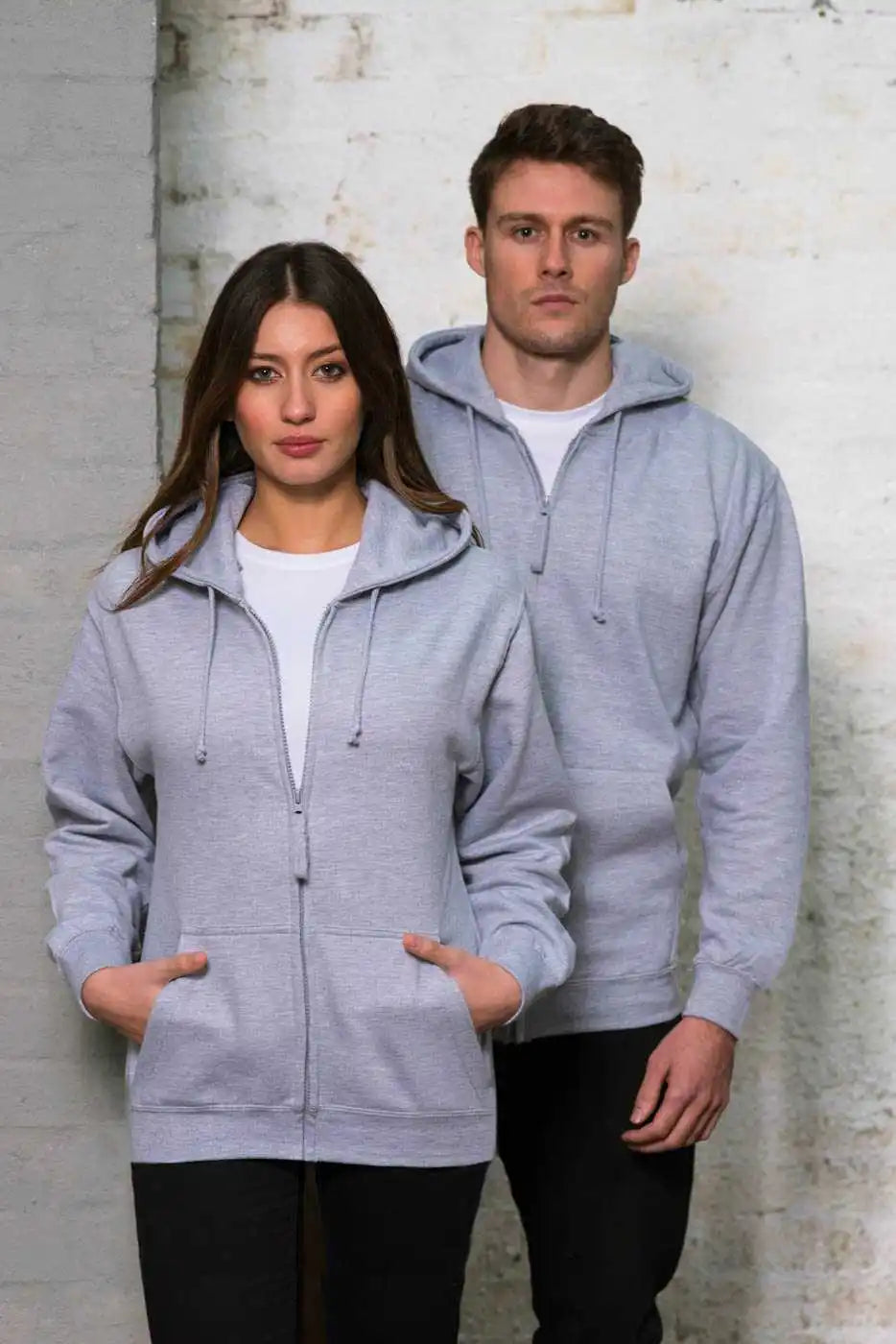 Just Hoods Jha050 College Zoodie - Heather Gray