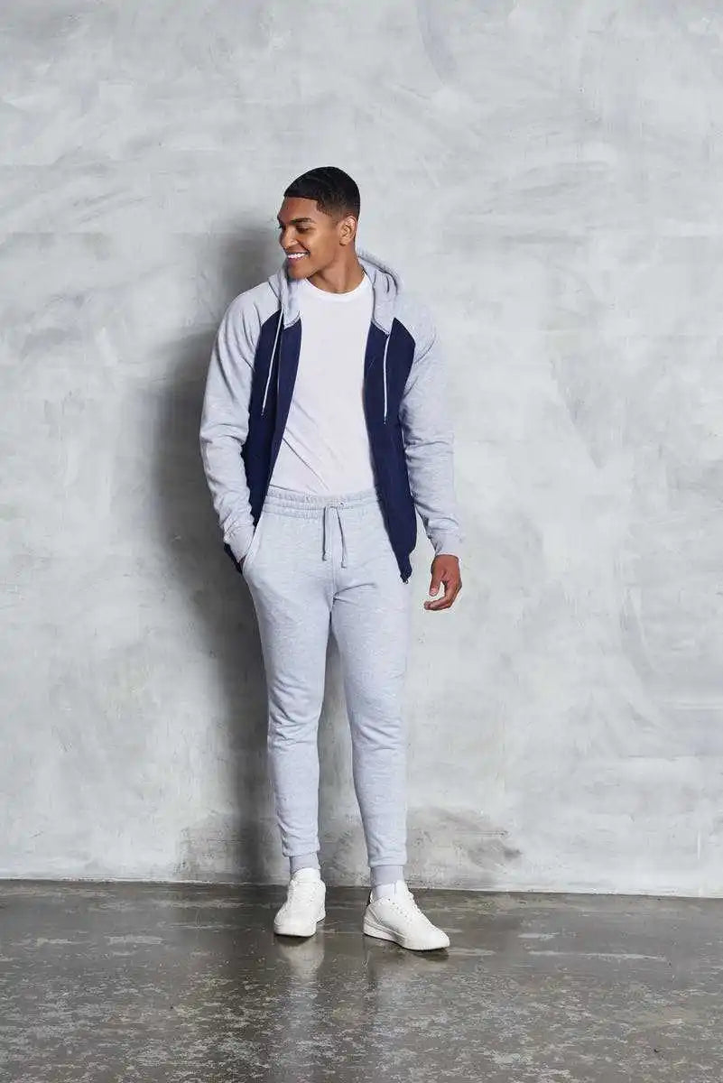 Just Hoods Jha074 Tappered Track Pant - Heather Gray