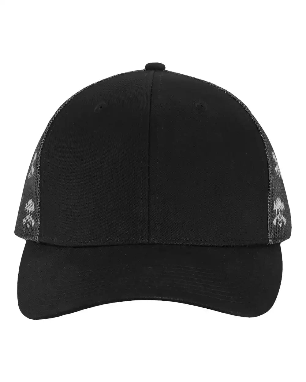 Kati S700m Printed Mesh Trucker Cap - Black Skull - Black/ / Adjustable