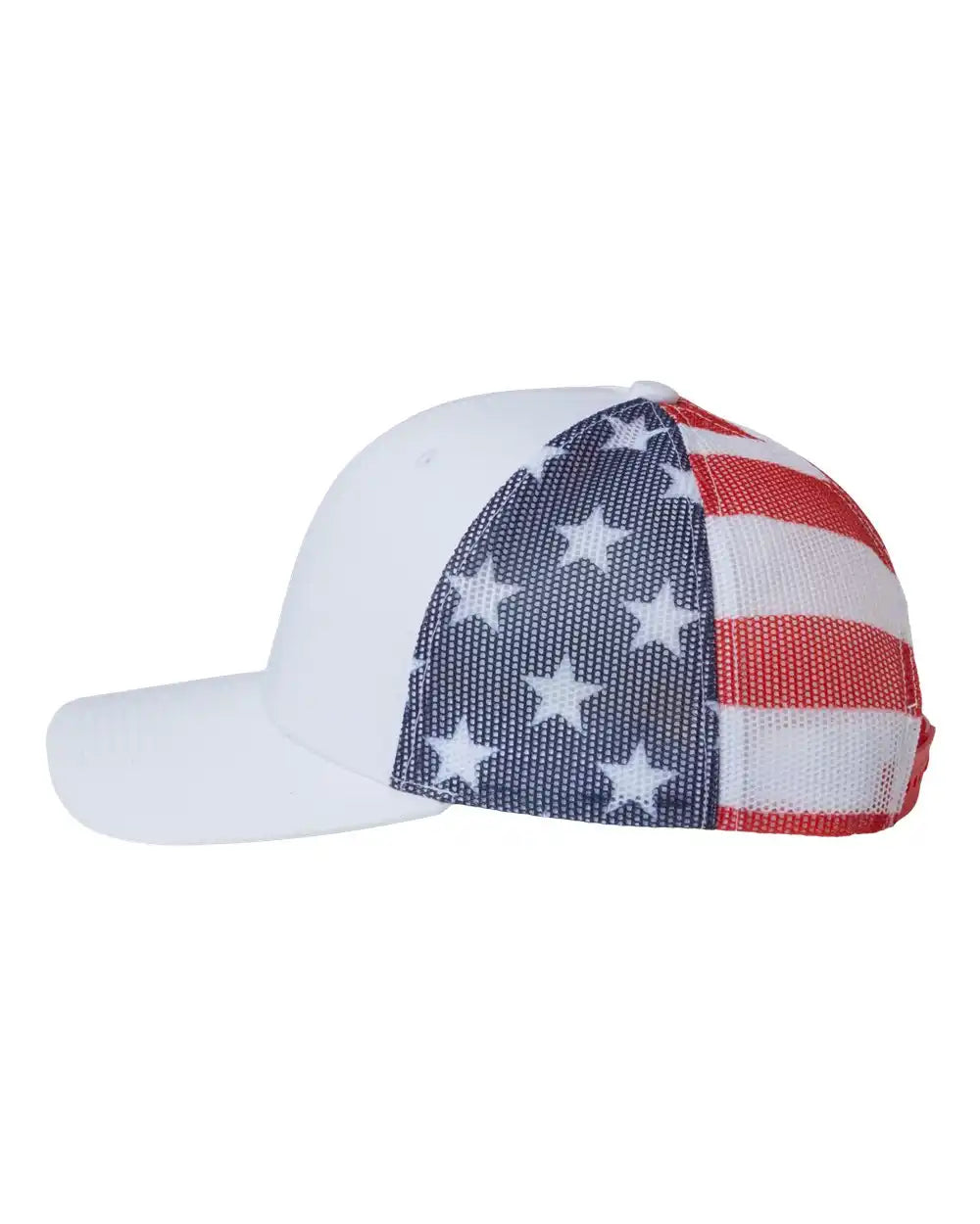 Kati S700m Printed Mesh Trucker Cap - White Usa Flag - White/ Usa / Adjustable
