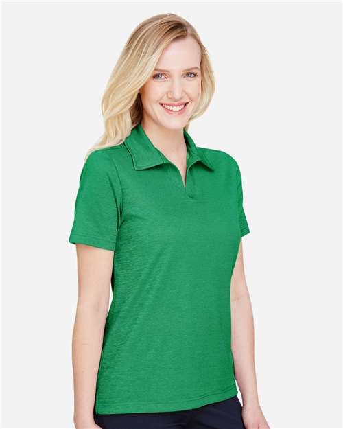Kelly Green Heather Women's CrownLux Performance® Address Melange Polo - DG22W