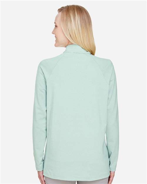 Kelly Green Women's CrownLux Performance® Clubhouse Micro-Stripe Quarter-Zip Pullover - DG480W