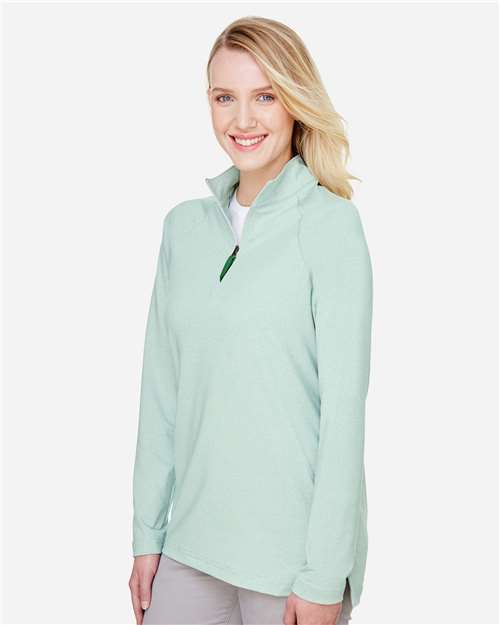 Kelly Green Women's CrownLux Performance® Clubhouse Micro-Stripe Quarter-Zip Pullover - DG480W