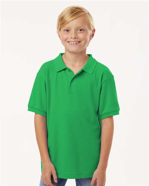 Kelly Green Youth Pique Polo - 62800Y