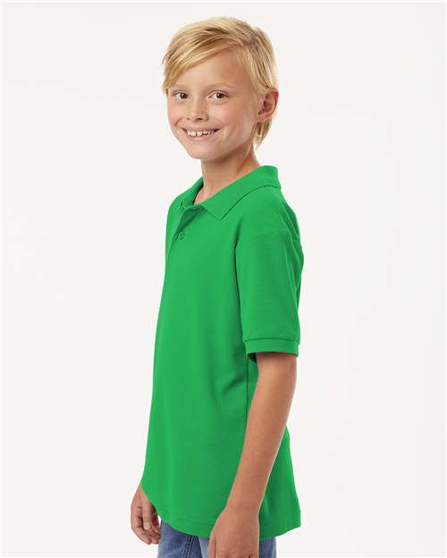 Kelly Green Youth Pique Polo - 62800Y