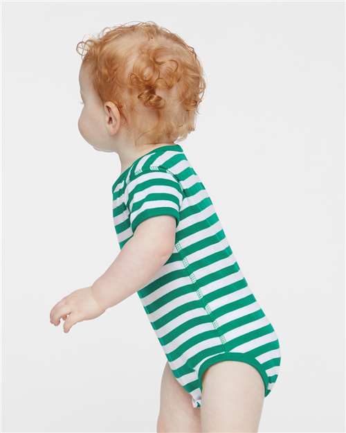 Kelly/ White Stripe Infant Baby Rib Bodysuit - 4400
