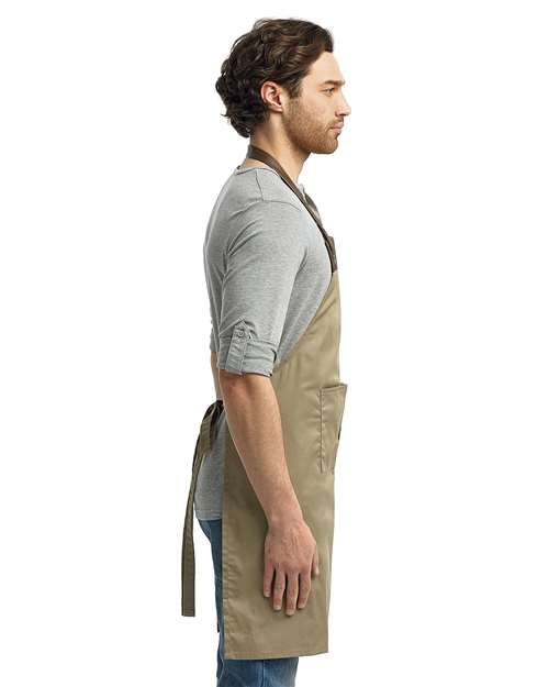 Khaki/ Brown Espresso Bib Apron with Pocket - RP123