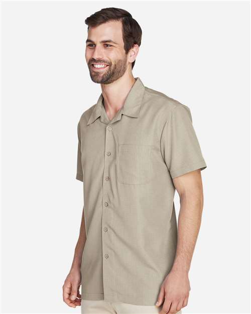 Khaki Men's Barbados Textured Camp Shirt - M560