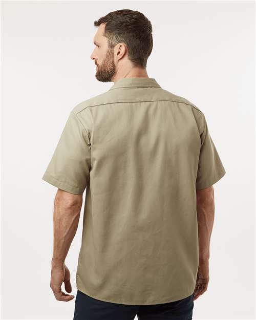 Khaki Short Sleeve Work Shirt - Tall Sizes - 2574T
