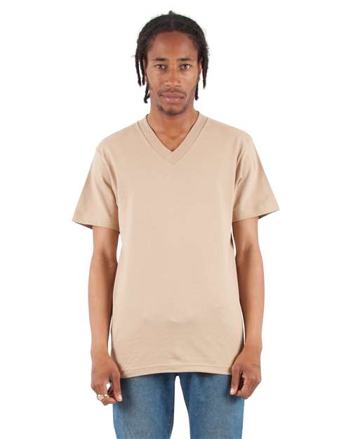 Khaki V-Neck T-Shirt - SHVEE