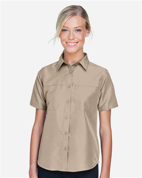 Khaki Women's Key West Short Sleeve Performance Staff Shirt - M580W
