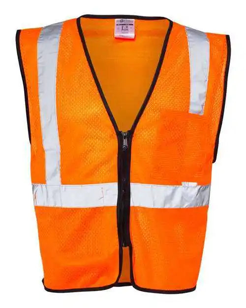 Kishigo 1537-1538 Double-pocket Zippered Economy Class 2 Vest - Orange