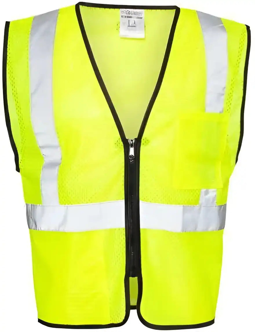 Kishigo 1537-1538 Double-pocket Zippered Economy Class 2 Vest - Lime