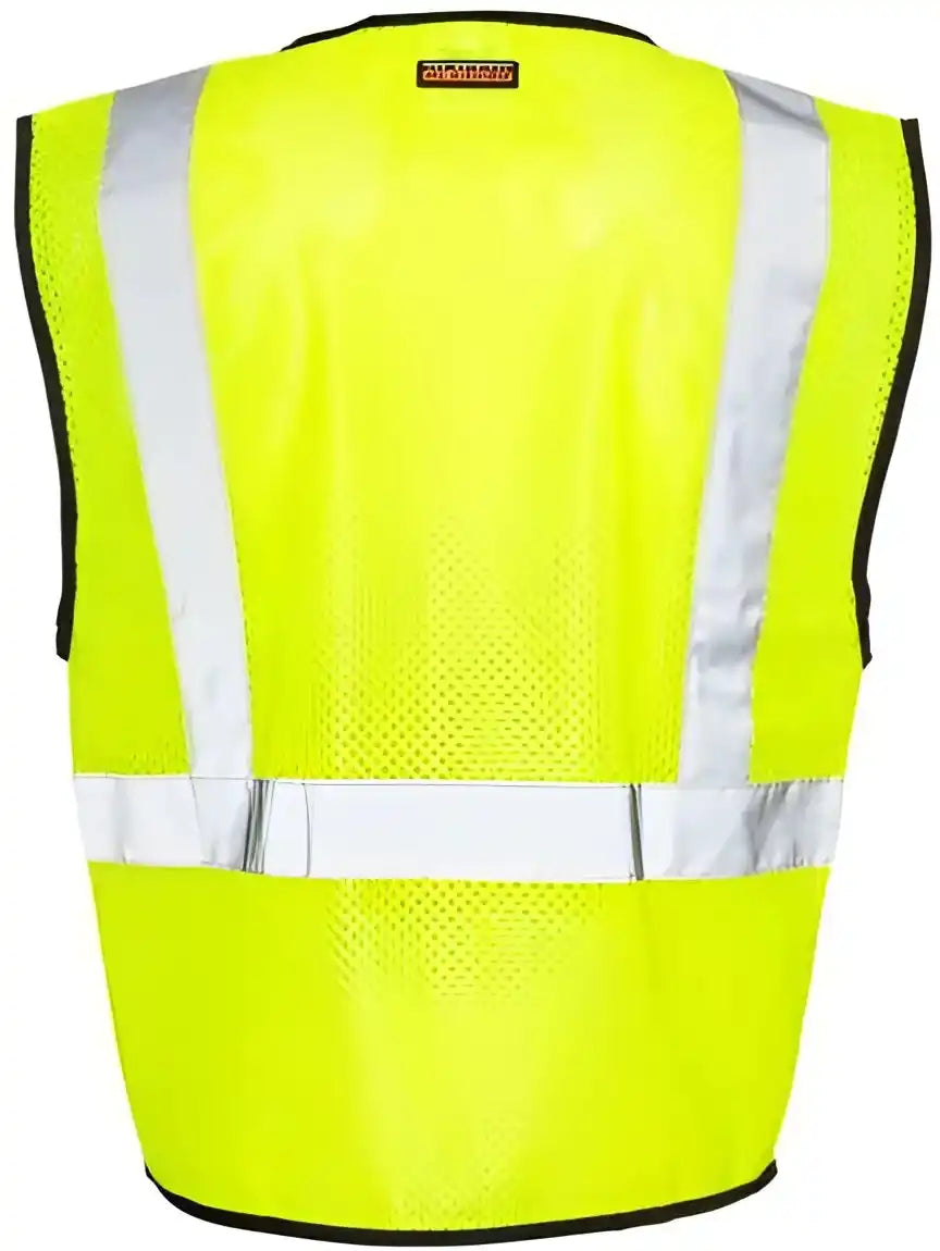Kishigo 1537-1538 Double-pocket Zippered Economy Class 2 Vest - Lime