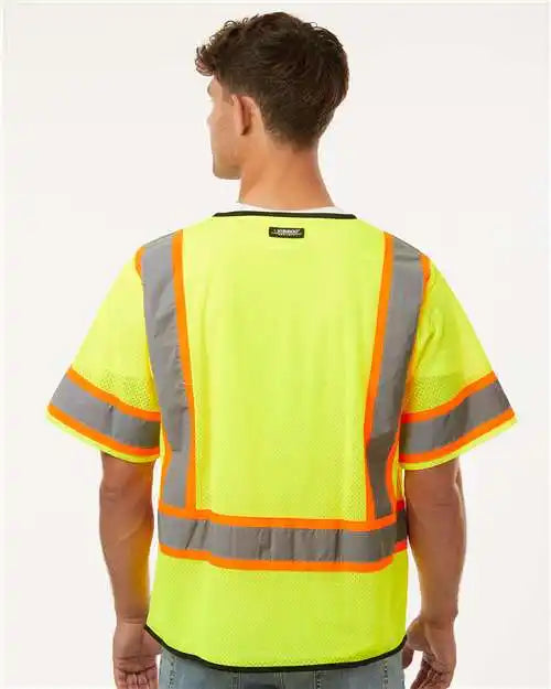Kishigo 1565-1566 Class 3 Mesh Zippered Vest - Lime