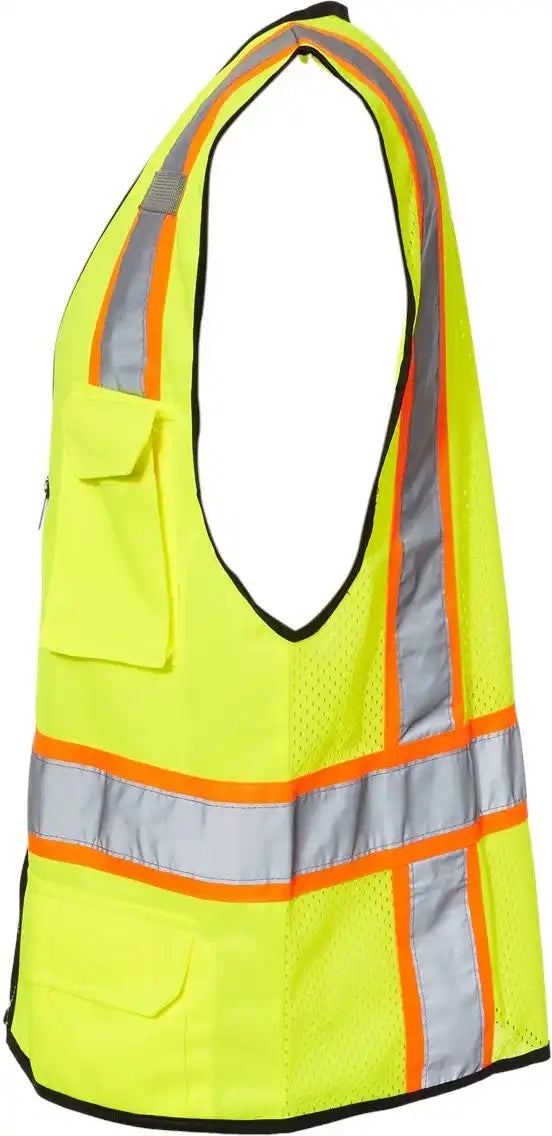 Kishigo 1580m 6 Pocket Contrast Class 2 Vest - 1580-1581 - Lime