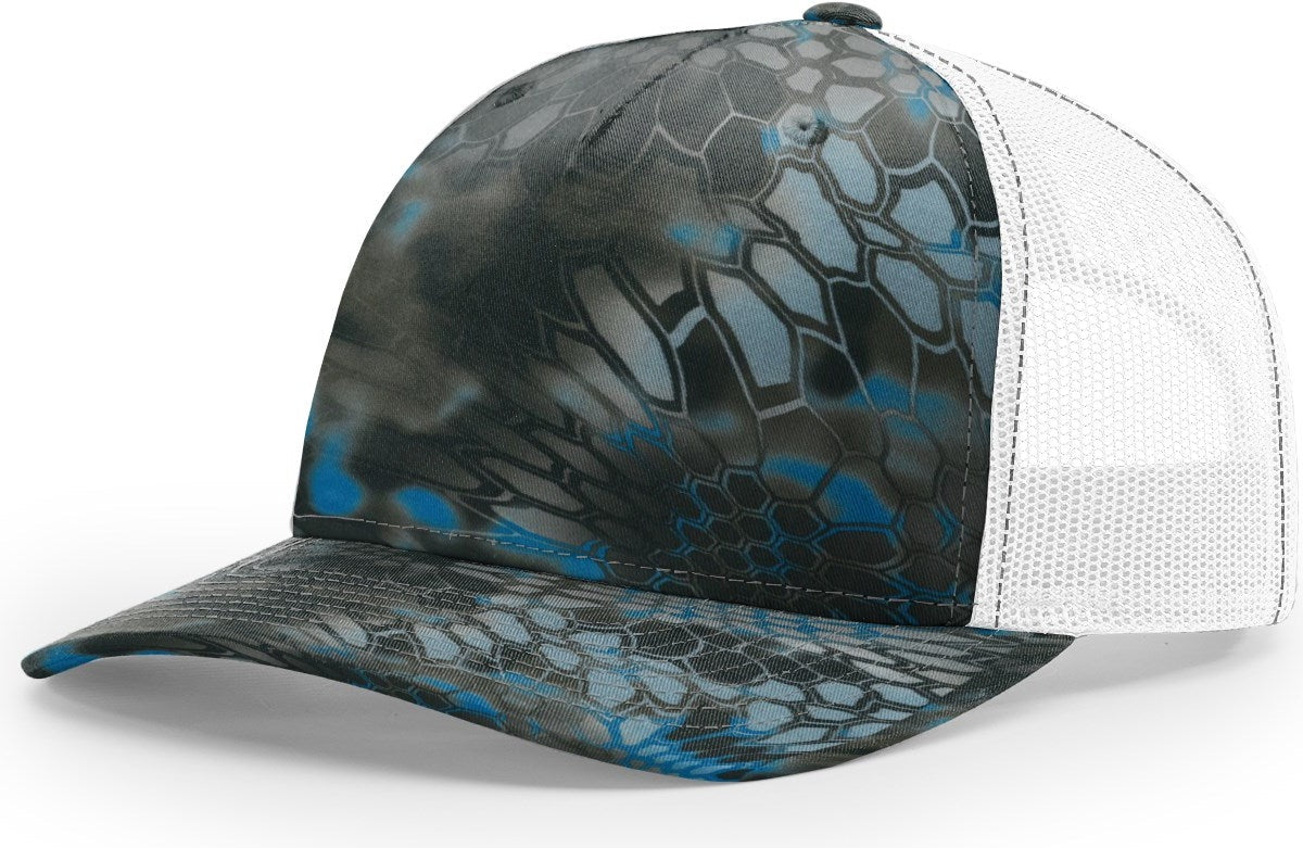 Kryptek Neptune/White Printed Five Panel Trucker