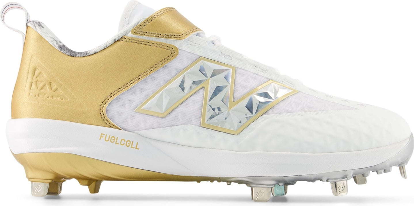 New Balance Fuelcell L4040v8 Low Cut Metal Cleat - White Gold - HIT a Doulbe - 1