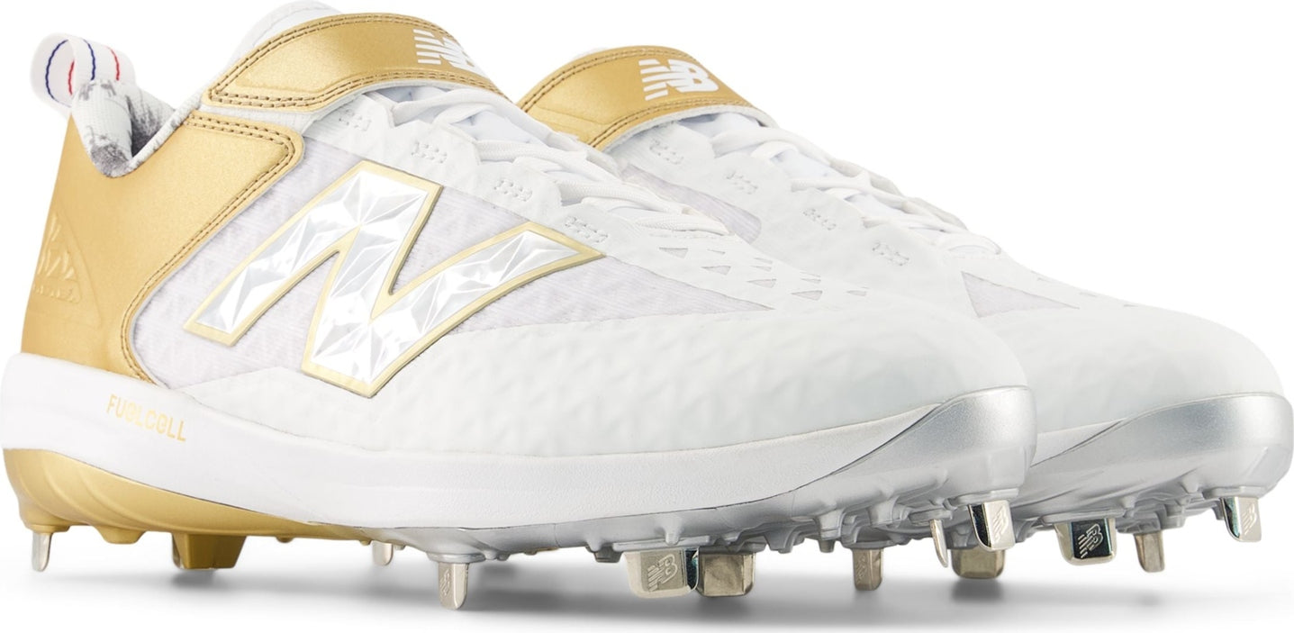 New Balance Fuelcell L4040v8 Low Cut Metal Cleat - White Gold - HIT a Doulbe - 1