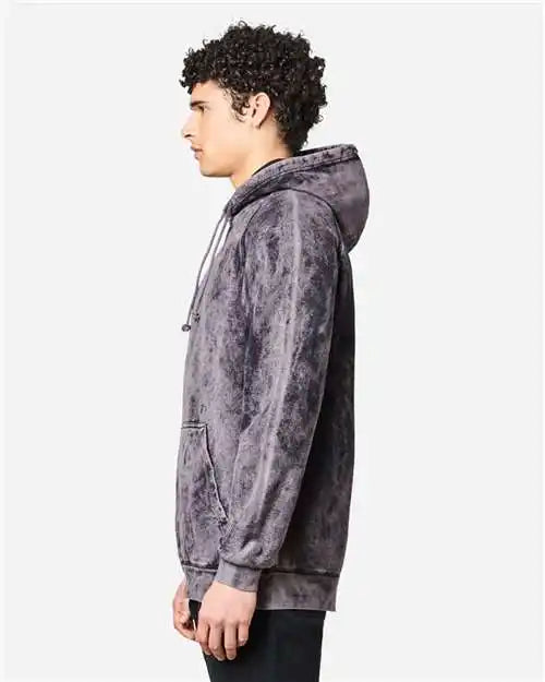 Lane Seven Lst004 Vintage Raglan Hooded Sweatshirt - Cloud Black - Xs