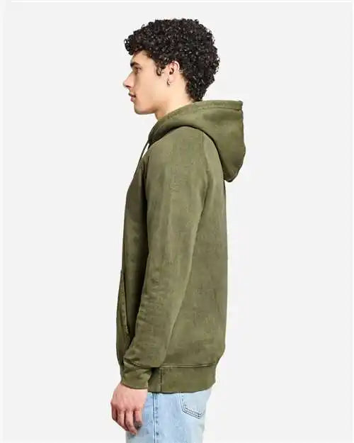 Lane Seven Lst004 Vintage Raglan Hooded Sweatshirt - Olive - Xs