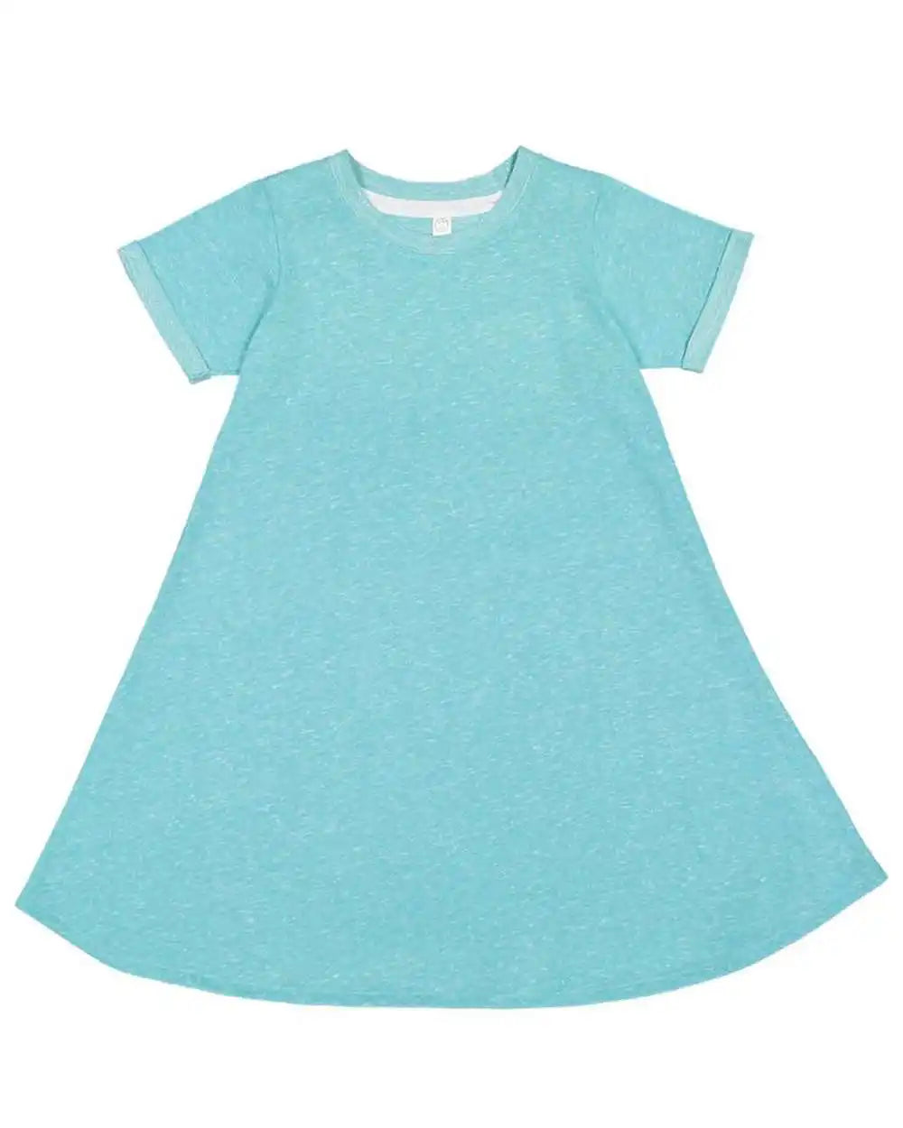 Lat 2679 Harborside Mélange French Terry Toddler Twirl Dress - Caribbean Melange - m