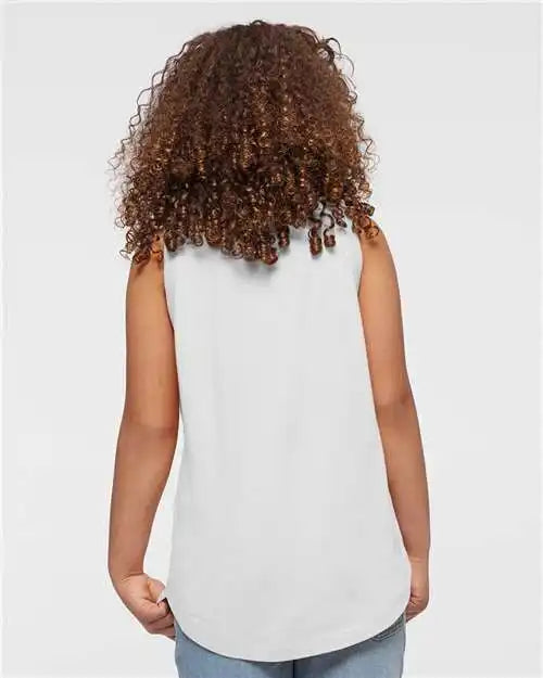 Lat 2692 Girls’ Relaxed Fine Jersey Tank - White