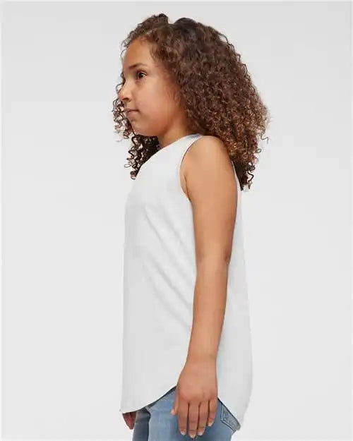 Lat 2692 Girls’ Relaxed Fine Jersey Tank - White
