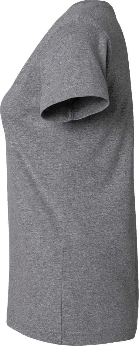Lat 3507 Women’s Fine Jersey V-neck Tee - Granite Heather