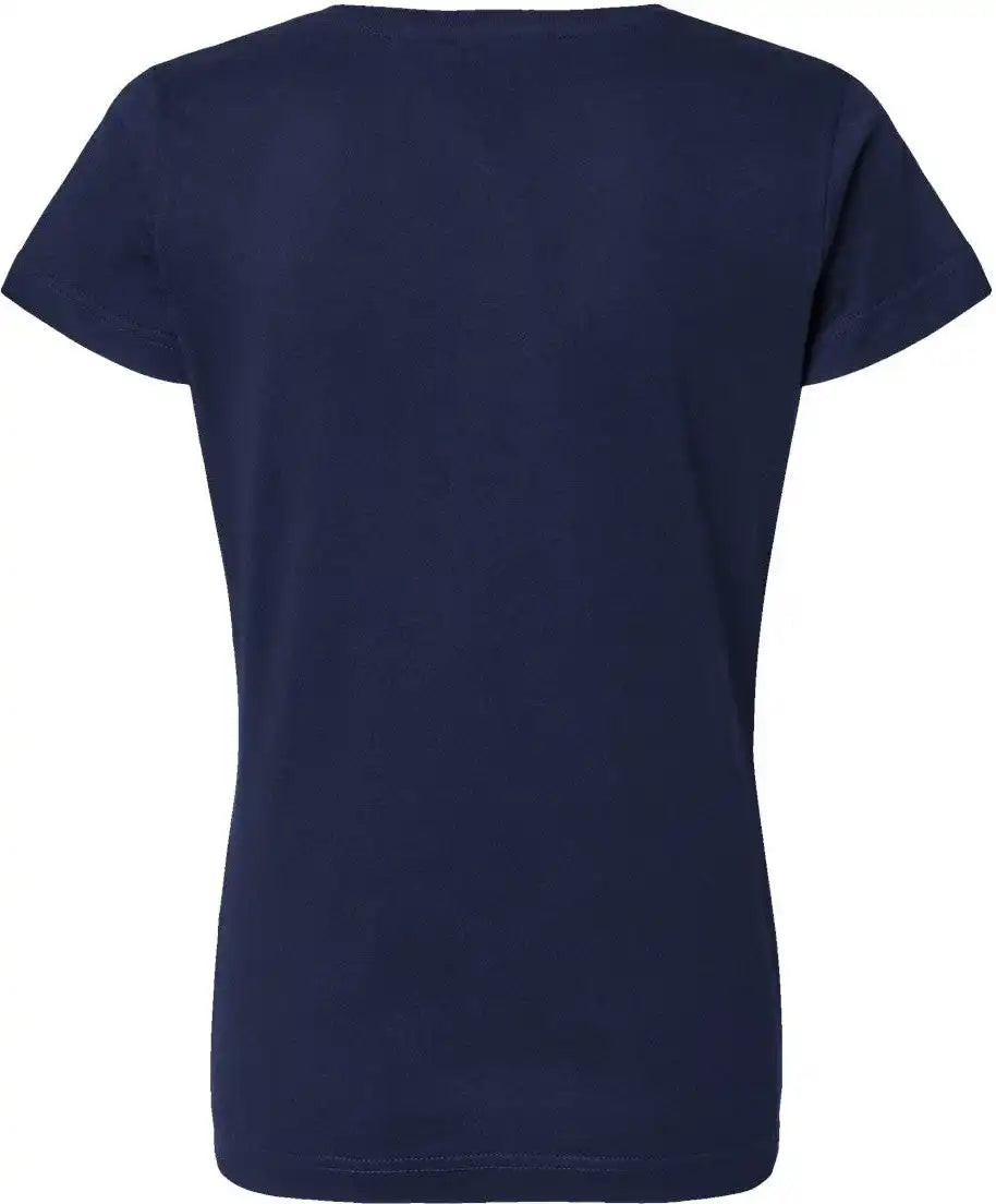 Lat 3507 Women’s Fine Jersey V-neck Tee - Navy - Xs