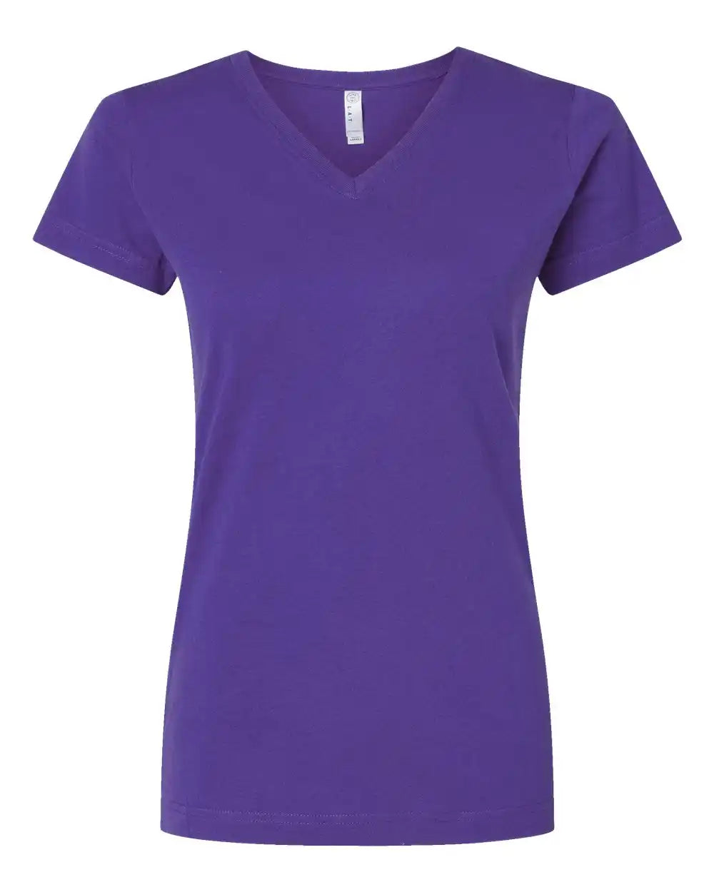 Lat 3507 Women’s Fine Jersey V-neck Tee - Purple - Xs