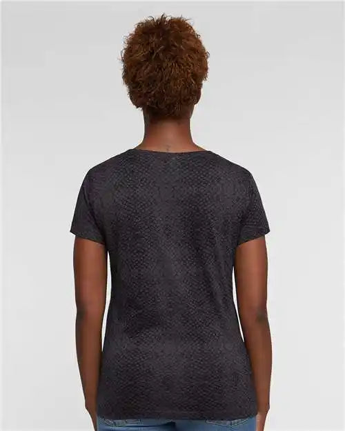 Lat 3516 Women’s Fine Jersey Tee - Black Reptile
