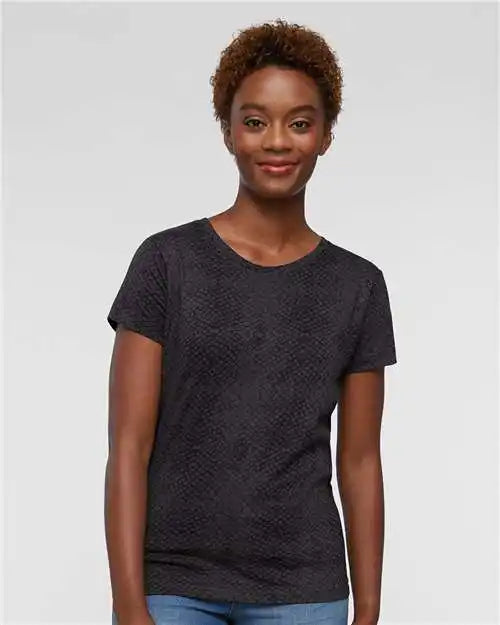 Lat 3516 Women’s Fine Jersey Tee - Black Reptile